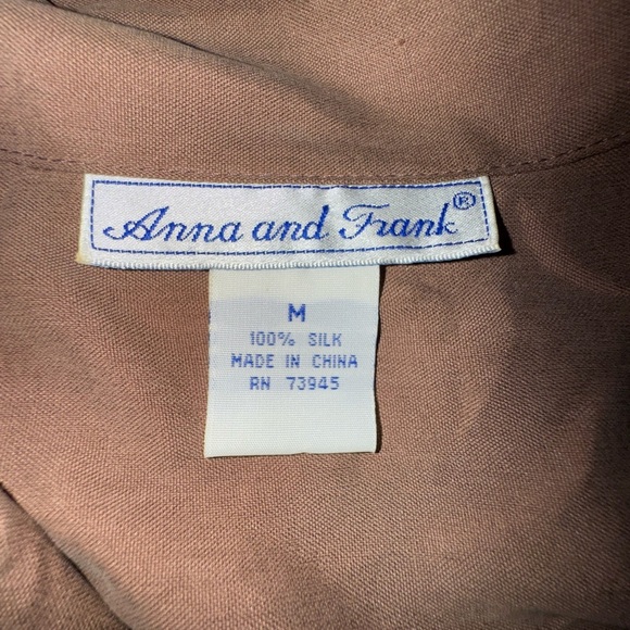 Anna and Frank Silk brown sleeveless Blouse. Size M. VGUC - Picture 3 of 6
